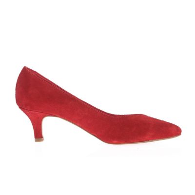 Pantofi Antonia roșii din piele întoarsă