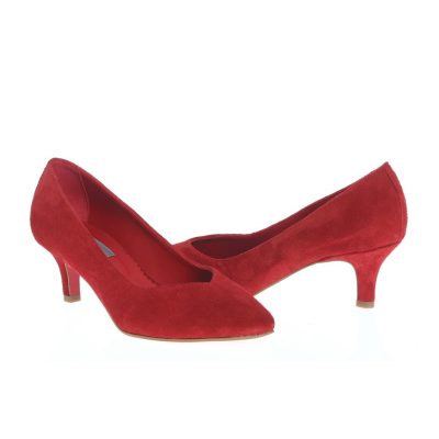 Pantofi Antonia roșii din piele întoarsă