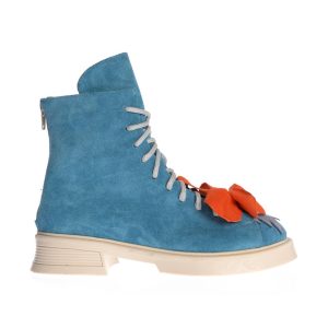 Botine Daria albastru cu portocaliu