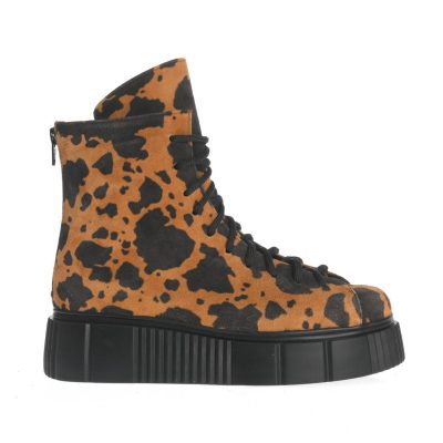 Bocanci Nicoleta cu imprimeu animal print maro și negru