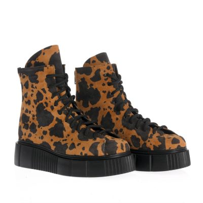 Bocanci Nicoleta cu imprimeu animal print maro și negru