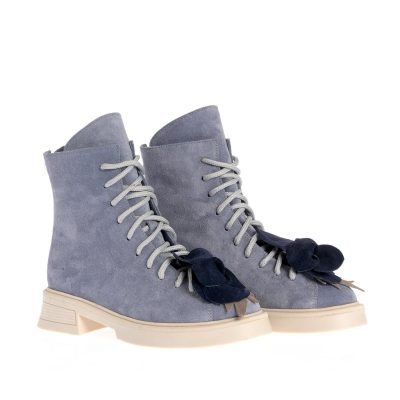 Botine Alexandra cu flori albastre