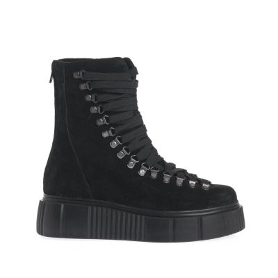 Bocanci Carmen din piele intoarsa negru