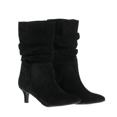 Cizme Anca negre din piele intoarsa