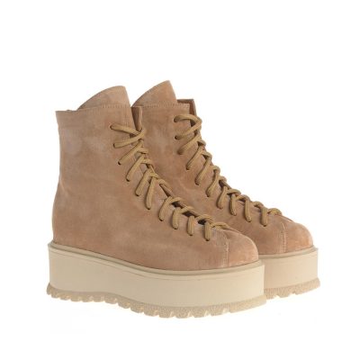 Ghete Anastasia platformă din piele întoarsă bej