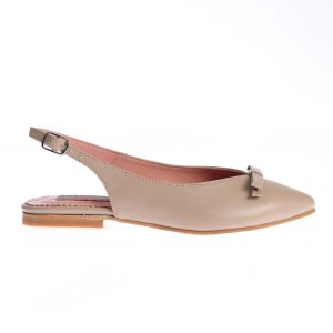 Balerini Crina bej cu funda și bareta slingback
