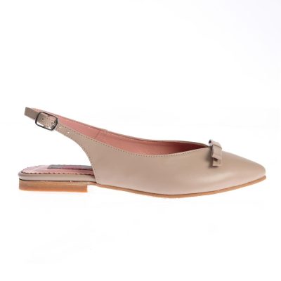Balerini Crina bej cu funda și bareta slingback