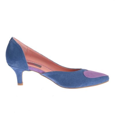 Pantofi stiletto Iolanda mov și albastru