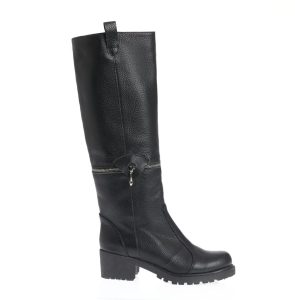 Cizme cu toc Rebeca din piele negru