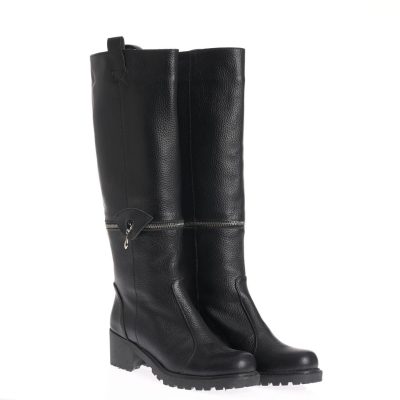 Cizme cu toc Rebeca din piele negru