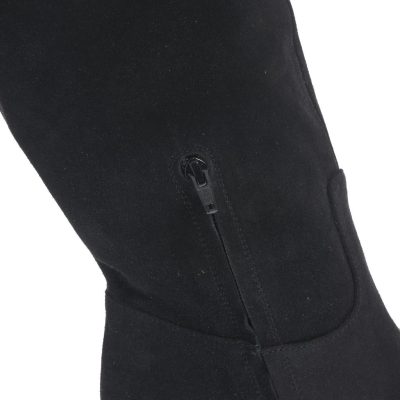 Cizme cu toc Ecaterina negre din piele intoarsa